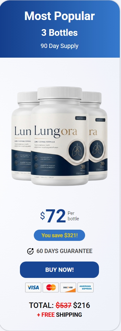 Lungora™ 3 Bottle Respiratory & Lung Wellness Formula