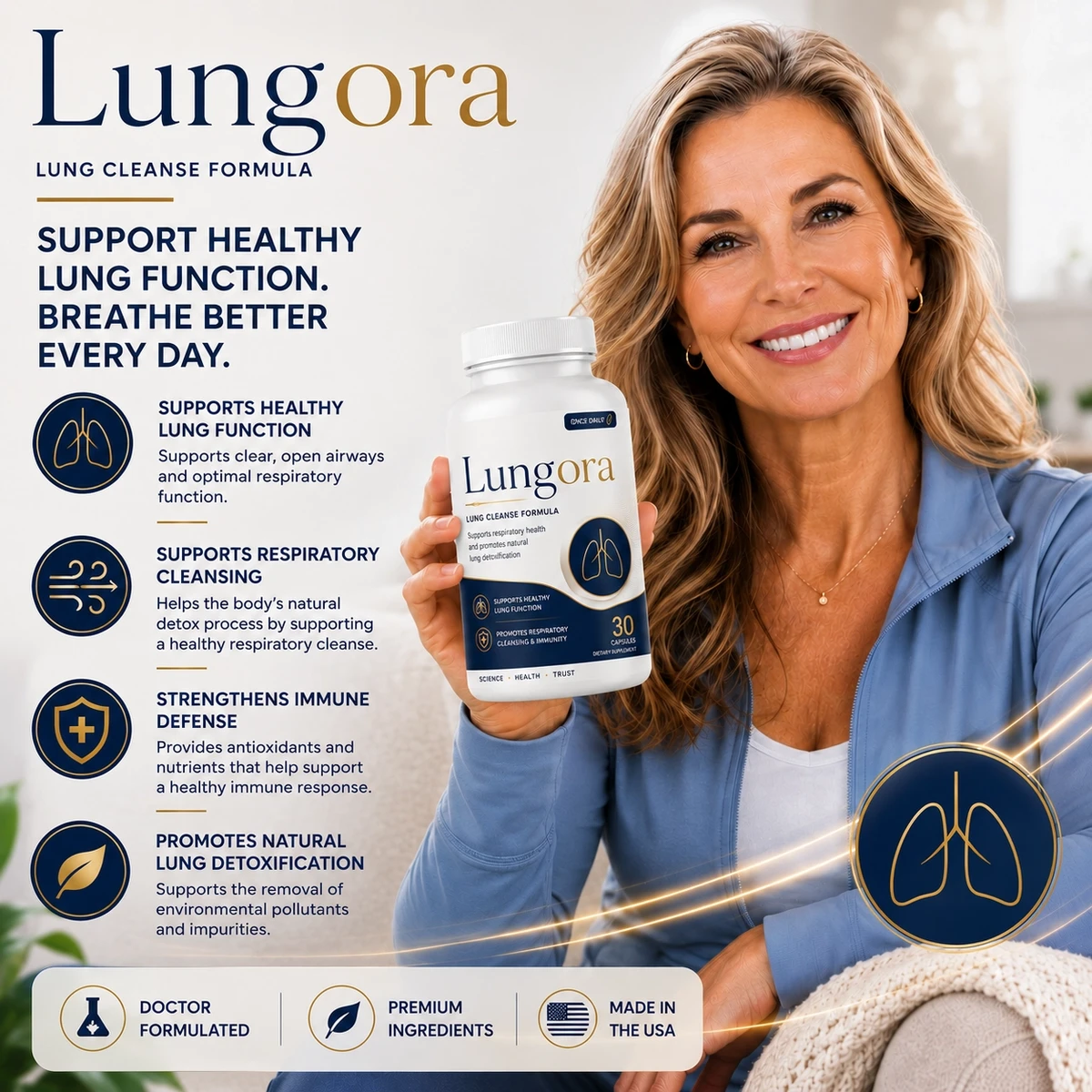 Lungora™ Daily Respiratory and Lung Wellness Support Supplement